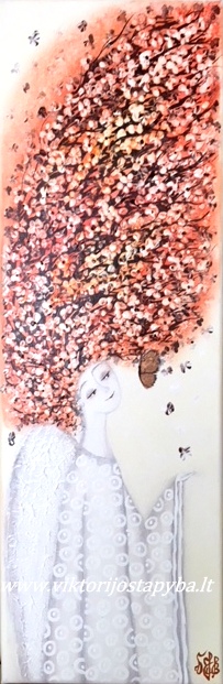 Viktorija Jasinskaitė-Bobina “Rudens angelas” 20 X 60 cm. Paveikslas parduotas