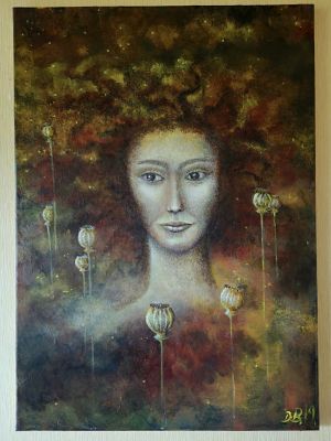 Diana Maldeikytė-Behm's painting "Giant Nebula or Witch's Head" picture format 60X80 cm. Price of the painting 300 Eur.