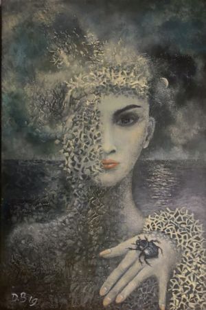 Diana Maldeikytė-Behm's painting "Reincarnation" The painting dimensions are 60X40 cm. Price of the painting 300 Eur.