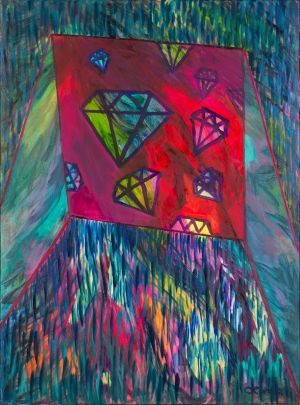 Lina Morkūnaitė-Vilkelienė “More expensive than diamonds“ 2016. 81X60 cm. Canvas, acrylic, oil.