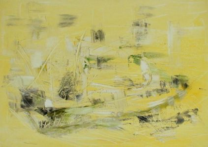  Kristina Čivilytė. "Sails sail"  (50x70, mixed media, canvas, 2017). Price 450 Eur.