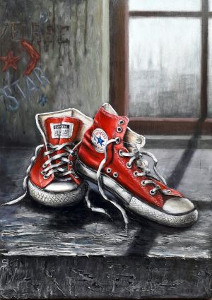 Sigitas Petrauskas. "Tired to wait" 70X50 cm acrylic canvas 2021 540 Eur