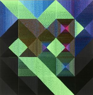 Danguolė Brogienė. Glow. 2018, aut. techn., silk, lurex, wool. 100 x 100 cm. 